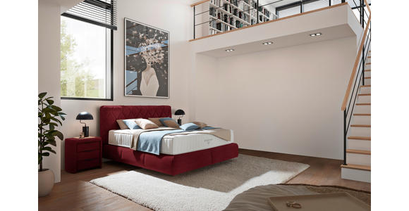 BOXSPRINGBETT 180/200 cm  in Rot  - Rot/Schwarz, Design, Kunststoff/Textil (180/200cm) - Johann Jakob