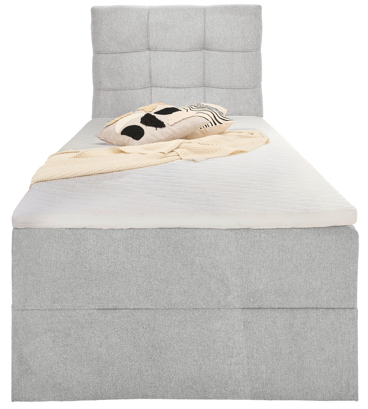 BOXBETT 120/200 cm  in Silberfarben  - Silberfarben/Schwarz, KONVENTIONELL, Kunststoff/Textil (120/200cm) - Boxxx