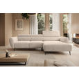 ECKSOFA  in Cord Taupe  277/174 cm  - Taupe/Schwarz, KONVENTIONELL, Textil/Metall (277/174cm) - Carryhome