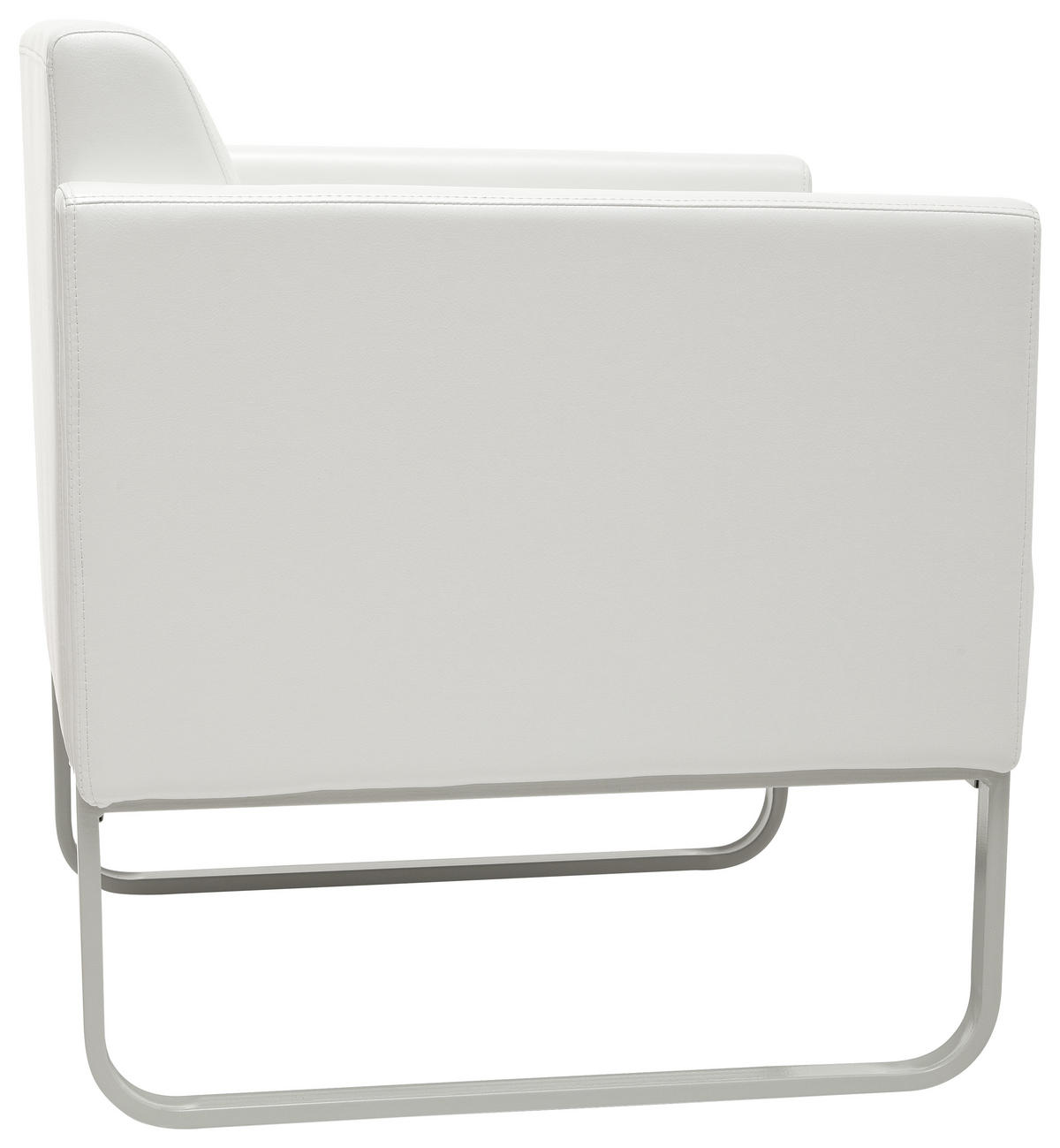 SESSEL Lederlook Weiß, Hellgrau    - Hellgrau/Weiß, MODERN, Textil/Metall (67/78/71cm) - MID.YOU