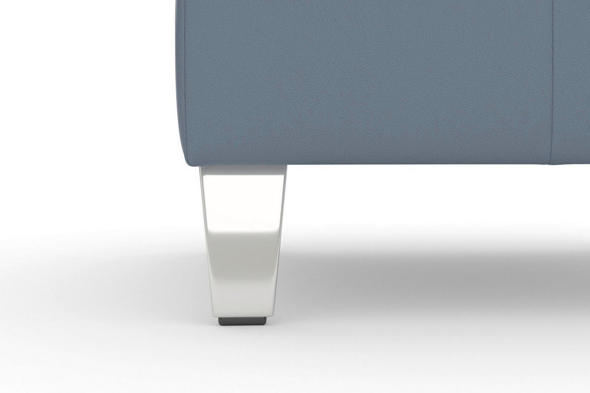 HOCKER ARNGAST E Echtleder Graublau  - Chromfarben/Graublau, Basics, Leder/Metall (58/48/58cm) - Sit & More