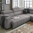 ECKSOFA  in Mikrofaser Hellgrau  301/207 cm  - Hellgrau/Schwarz, Design, Textil/Metall (301/207cm) - Xora