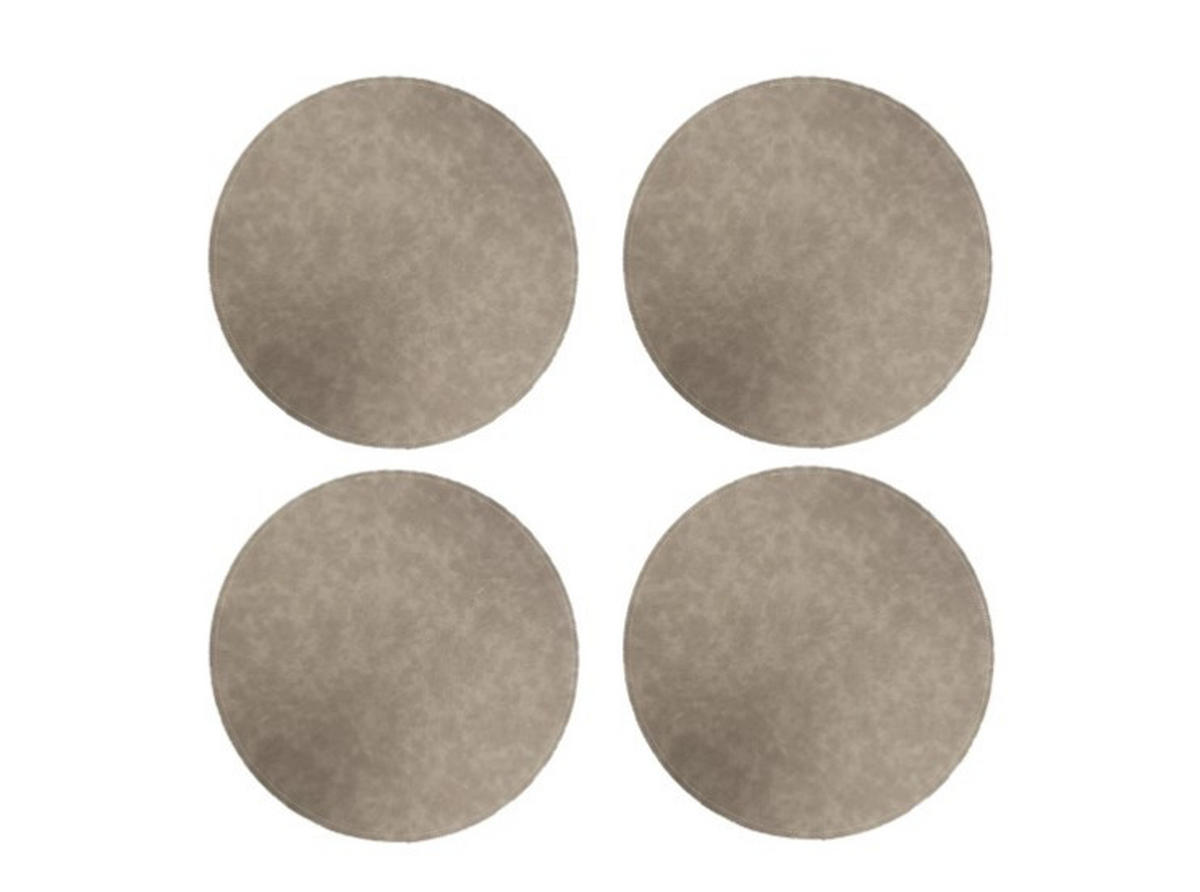 GLASUNDERLÄGG SET 4 delar 10 cm - brun, Basics, textil (10cm)