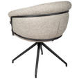ARMLEHNSTUHL  in Eisen Bouclé  - Schwarz/Naturfarben, Design, Textil/Metall (65/80,5/65cm) - Belluti