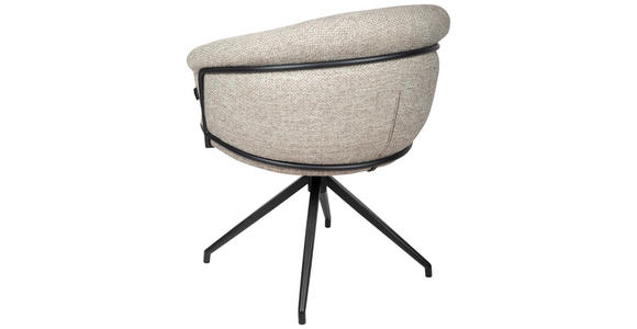 ARMLEHNSTUHL  in Eisen Bouclé  - Schwarz/Naturfarben, Design, Textil/Metall (65/80,5/65cm) - Belluti