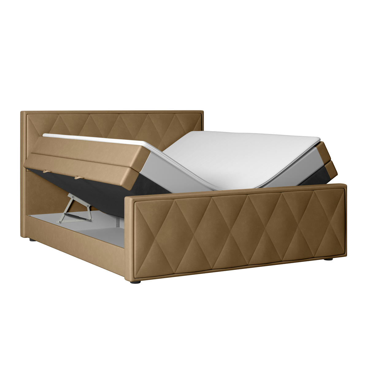 BOXSPRINGBETT 180/200 cm  in Beige  - Beige, Modern, Holz/Kunststoff (180/200cm) - MID.YOU