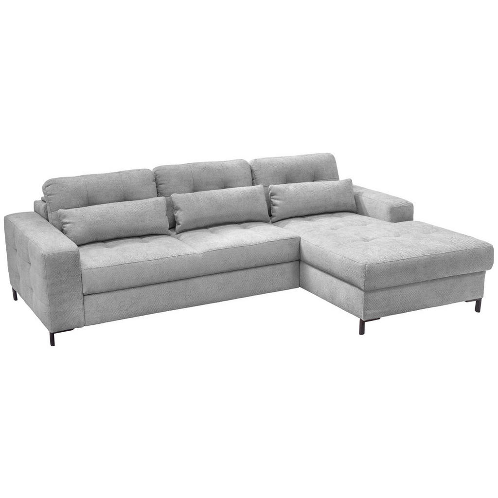 Thumbnail - Livetastic Ecksofa Bonito, Hellgrau, Textil, 3-Sitzer, Füllung: Silikon, Ottomane rechts, L-Form, 260x176 cm, Made in EU...