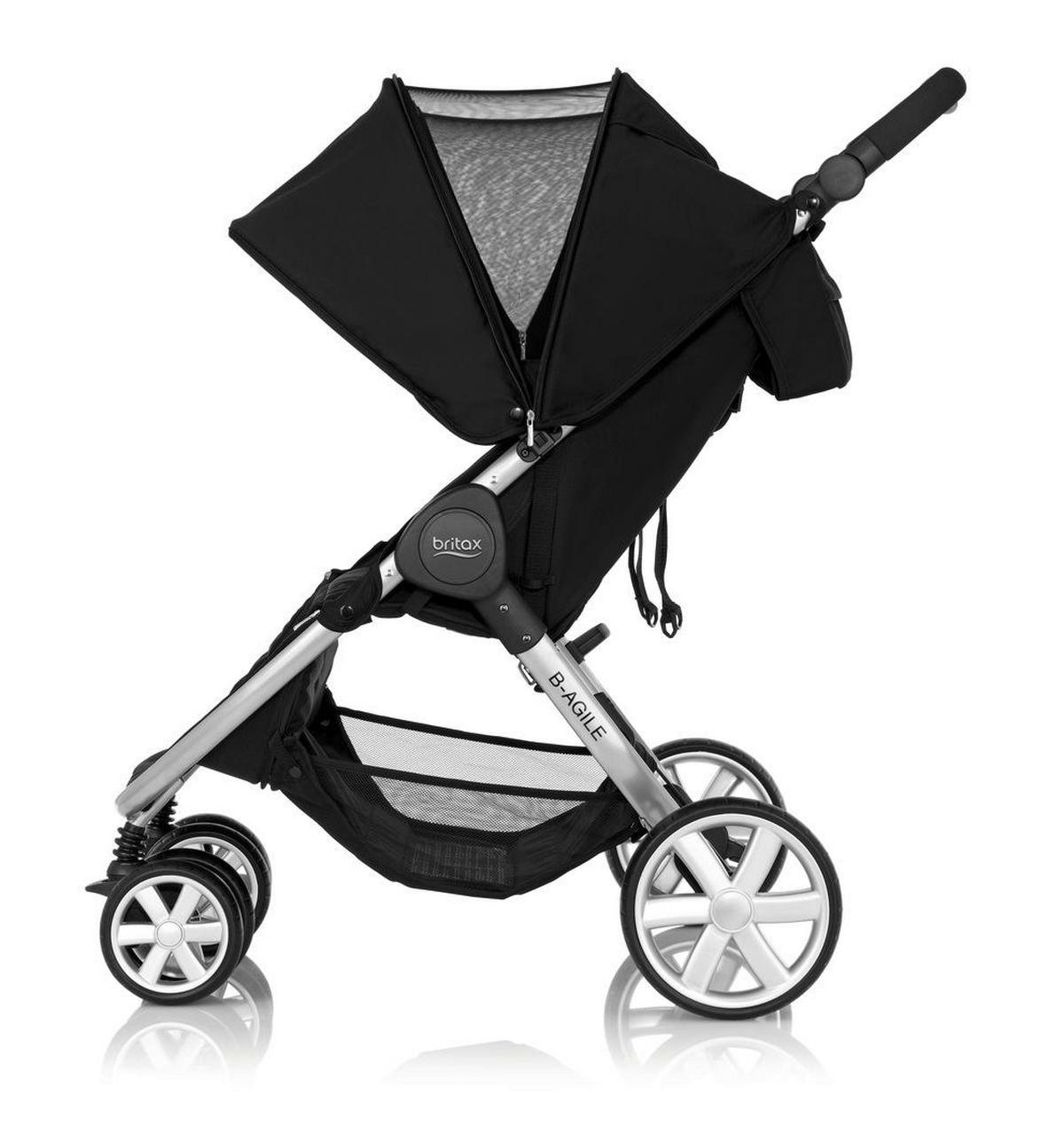 KINDERWAGEN  B-Agile Double  Cosmos Black  - Silberfarben/Schwarz, Basics, Textil/Metall (78/104/105cm) - Britax Römer