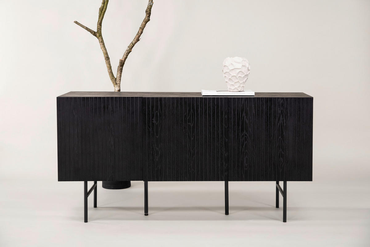 SIDEBOARD 150/75/42 cm  - svart, Design, metall/trämaterial (150/75/42cm) - Livetastic