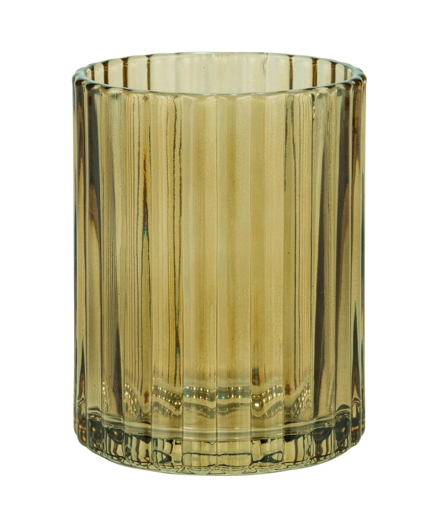 ZAHNPUTZBECHER Glas  - Braun/Grün, Basics, Glas (7,7/10/7,7cm) - Wenko