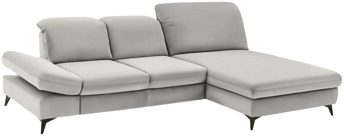 ECKSOFA  in Chenille Cappuccino  288/198 cm  - Schwarz/Cappuccino, Design, Textil/Metall (288/198cm) - Beldomo Style