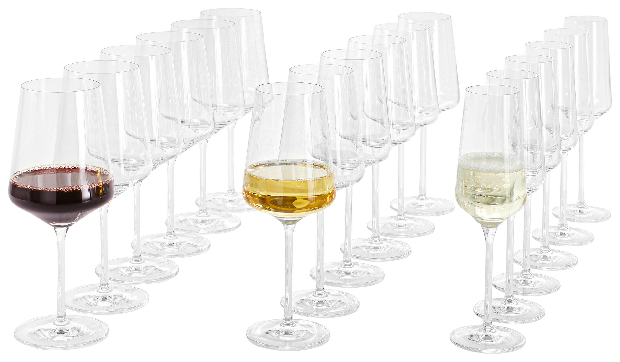 GLÄSERSET Lichtweiss 18-teilig  - Transparent, Basics, Glas (55,9/34,6/31,2cm) - Ritzenhoff