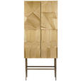 HIGHBOARD  in 75/180/40 cm  - Hellbraun/Messingfarben, Trend, Holzwerkstoff/Metall (75/180/40cm) - Ambia Home