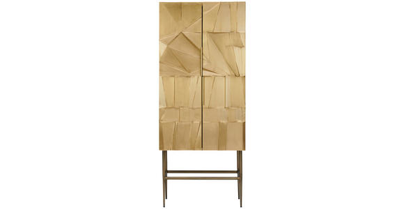 HIGHBOARD in 75/180/40 cm - Hellbraun/Messingfarben, Trend, Holzwerkstoff/Metall (75/180/40cm) - Ambia Home