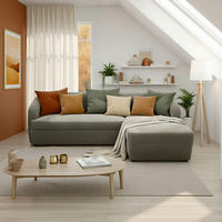 ECKSOFA 100 033 Taupe Webstoff Rücken echt  - Taupe/Schwarz, MODERN, Kunststoff/Textil (230/148cm) - Livetastic