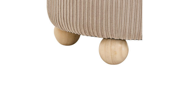 HOCKER Cord Kiefer Greige - Greige/Naturfarben, LIFESTYLE, Holz/Textil (42/41/42cm) - Xora
