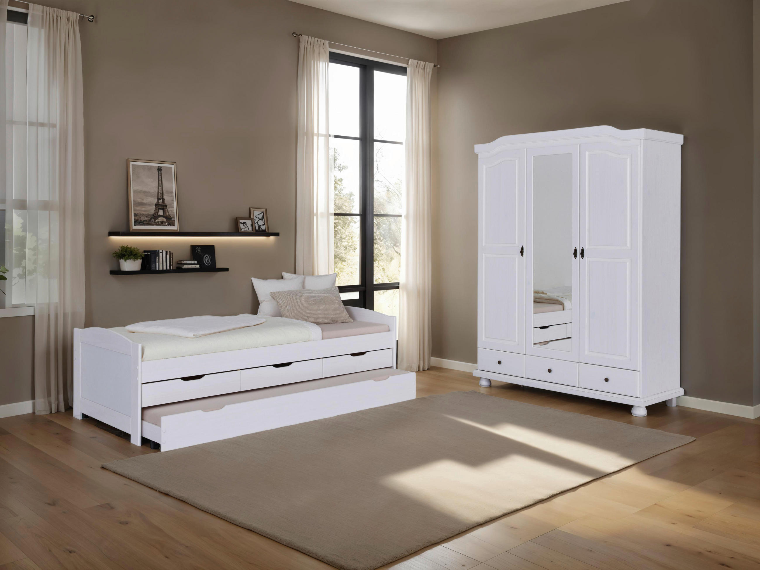 EINZELZIMMER Weiß  - Naturfarben/Weiß, MODERN, Holz - MID.YOU