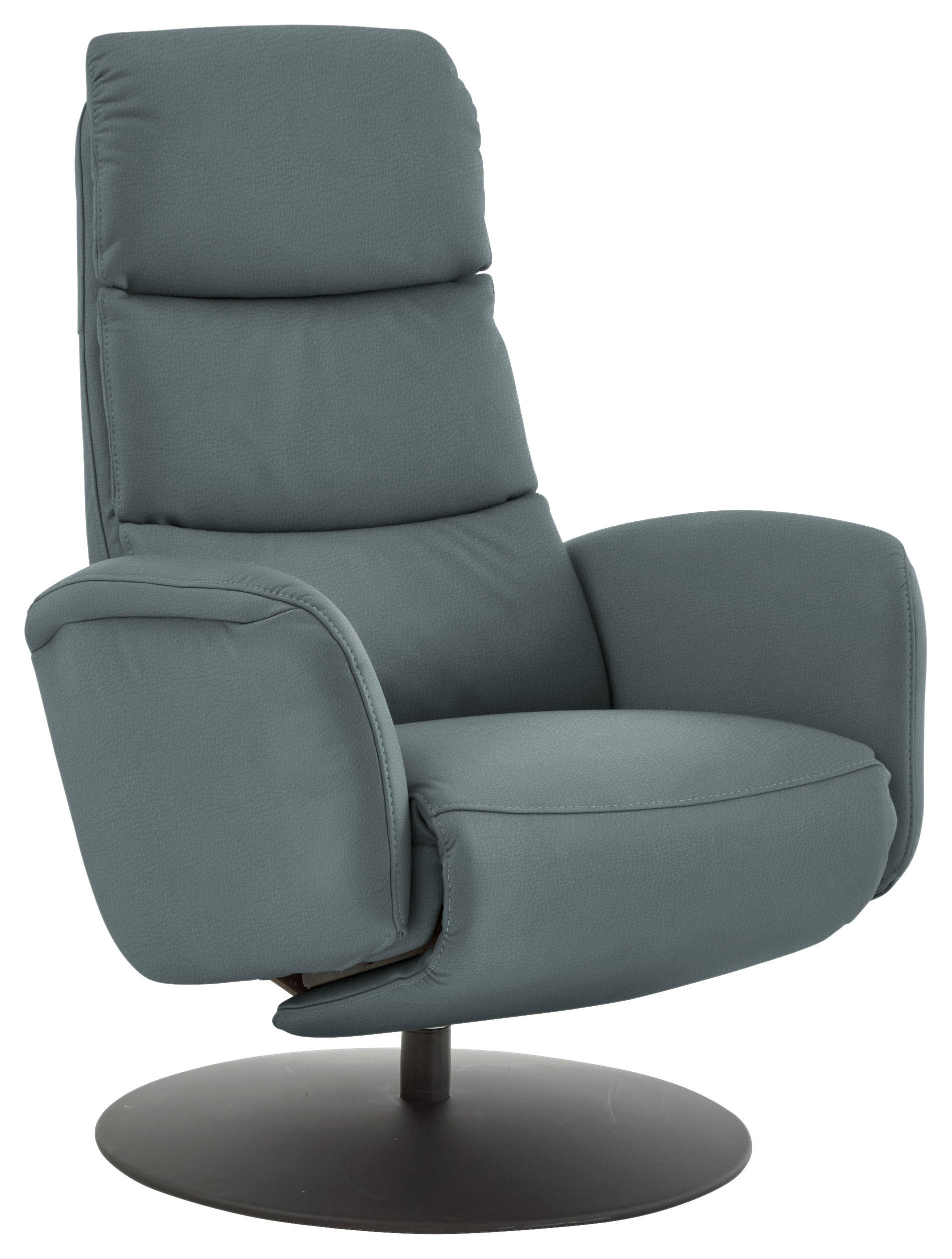 RELAXSESSEL in Leder Blaugrau  - Blaugrau/Schwarz, Design, Leder/Metall (76/108/86cm) - Dieter Knoll