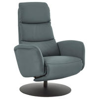 RELAXSESSEL in Leder Blaugrau  - Blaugrau/Schwarz, Design, Leder/Metall (76/108/86cm) - Dieter Knoll
