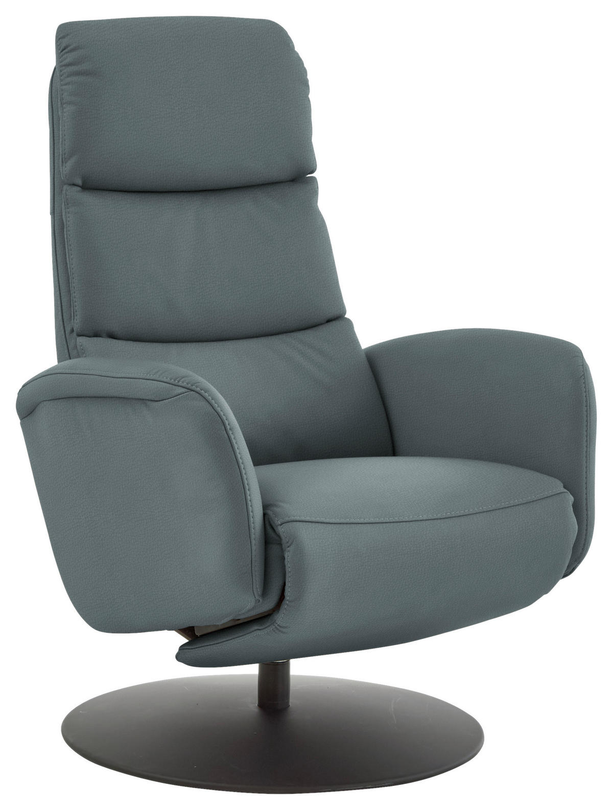 RELAXSESSEL in Leder Blaugrau  - Blaugrau/Schwarz, Design, Leder/Metall (76/108/86cm) - Dieter Knoll