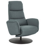 RELAXSESSEL in Leder Blaugrau  - Blaugrau/Schwarz, Design, Leder/Metall (76/108/86cm) - Dieter Knoll