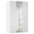 DREHTÜRENSCHRANK 151/235/61 cm,  in Weiß, 3-türig  - Weiß, Basics, Glas/Holzwerkstoff (151/235/61cm) - Novel