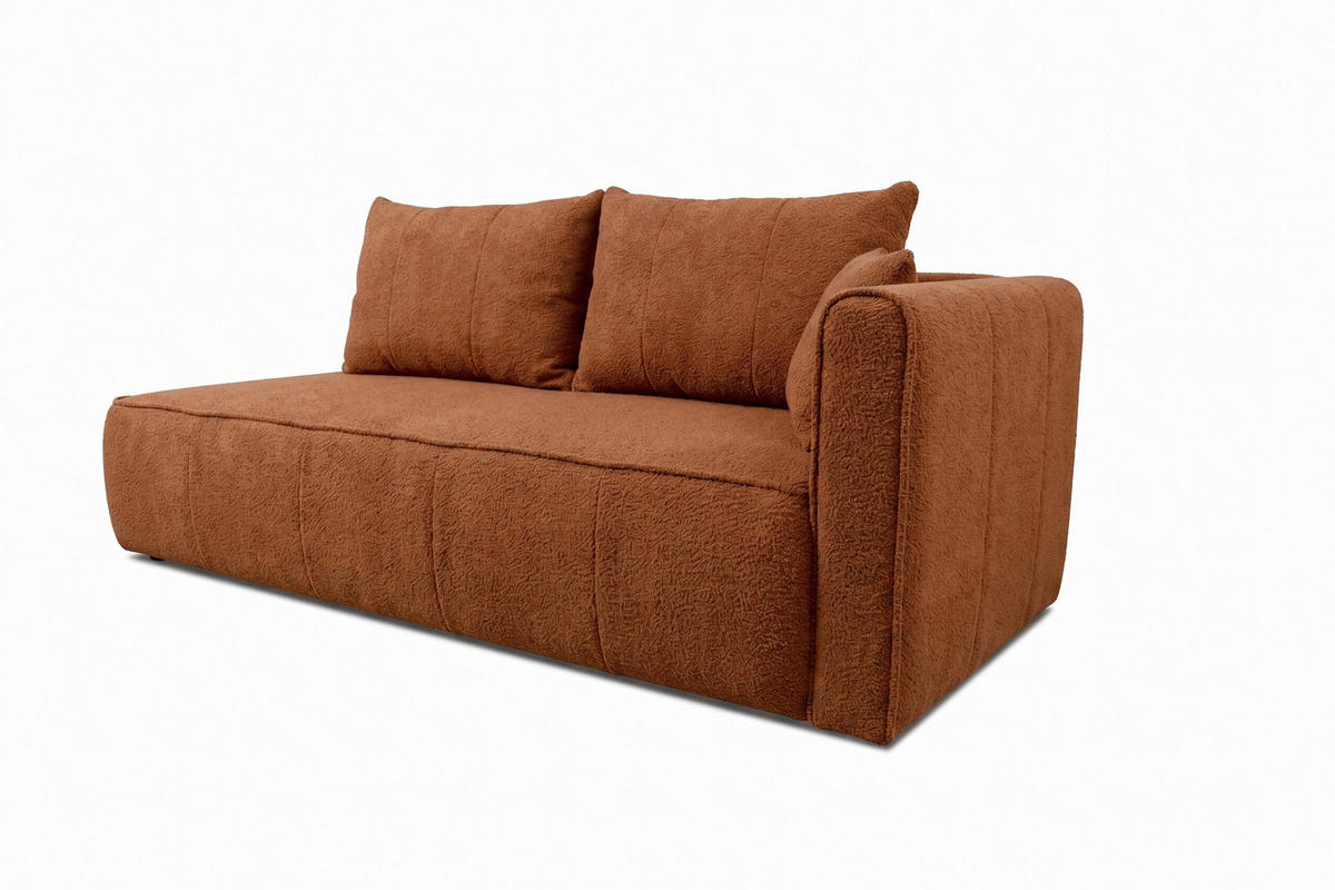RÉCAMIERE HEVIA in Bouclé Rostfarben  inkl.  - Rostfarben/Schwarz, Design, Kunststoff/Textil (235/97/98cm) - MID.YOU