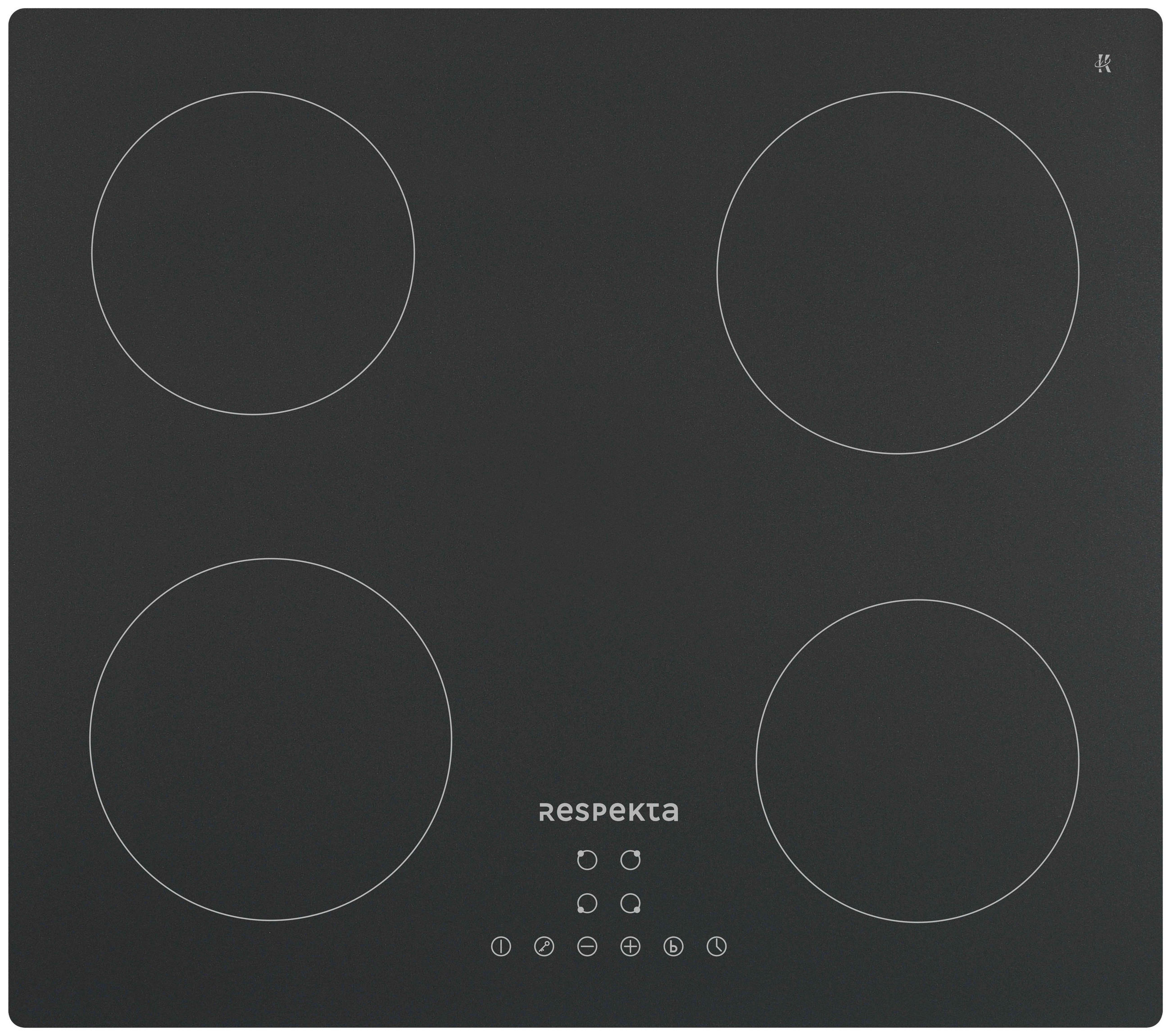 INDUKTIONSKOCHFELD 23000000000819  - Schwarz, Basics, Glas (59/6/62cm) - Respekta