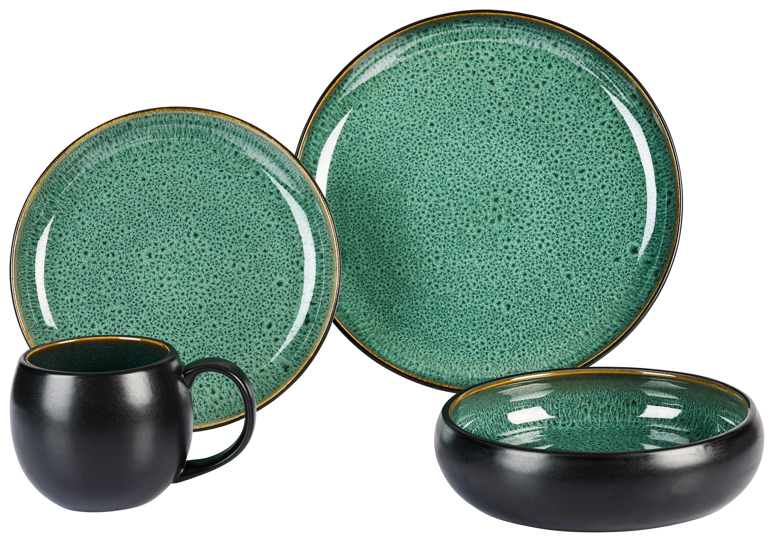 Serviciu De Masă Complet 16 piese  - verde, Design, ceramică - Novel