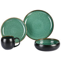 KOMPLETT SERVIS Faro Grün 16 delar  - grön, Design, keramik - Novel