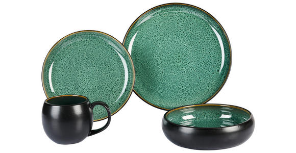 KOMBISERVICE Faro Grün 16-teilig  - Grün, Design, Keramik - Novel