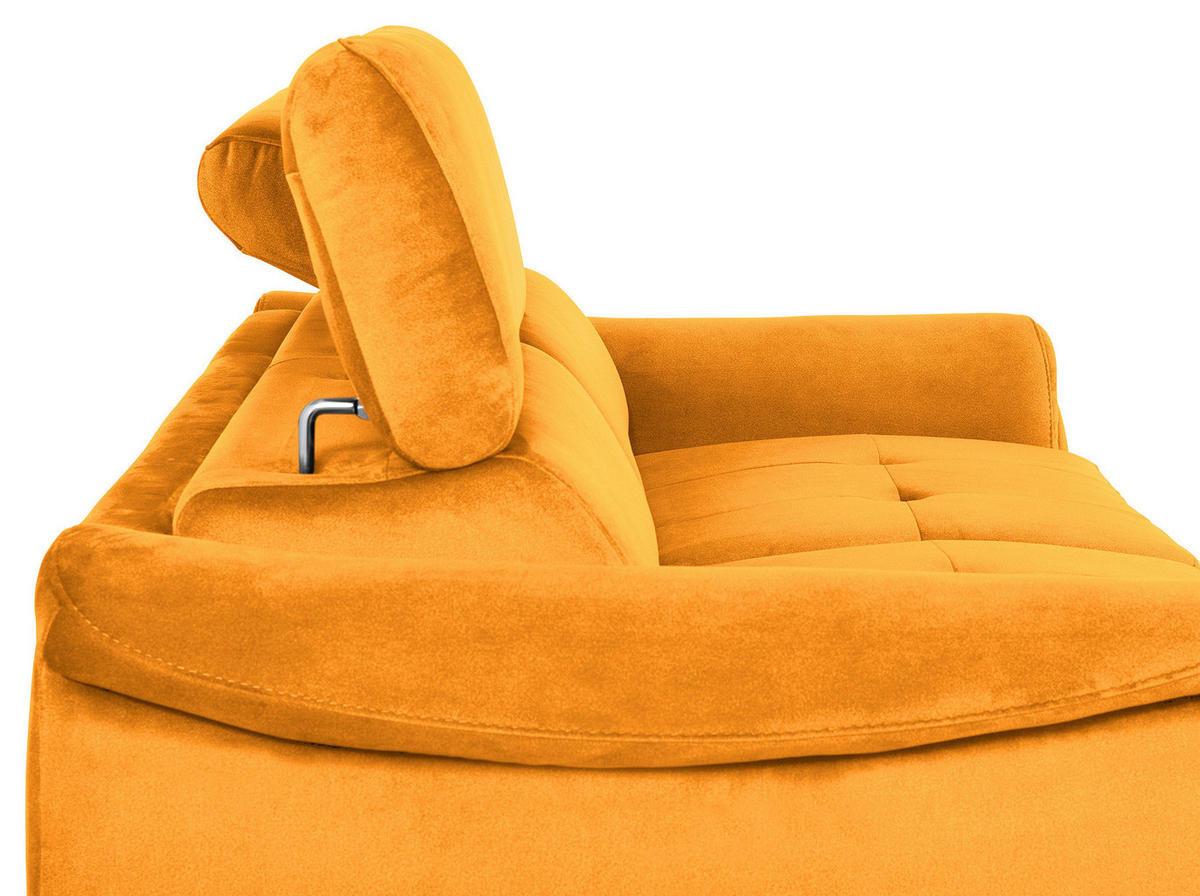 SCHLAFSOFA in Textil Gelb  - Chromfarben/Gelb, Design, Textil/Metall (203/77-98/103cm) - MID.YOU