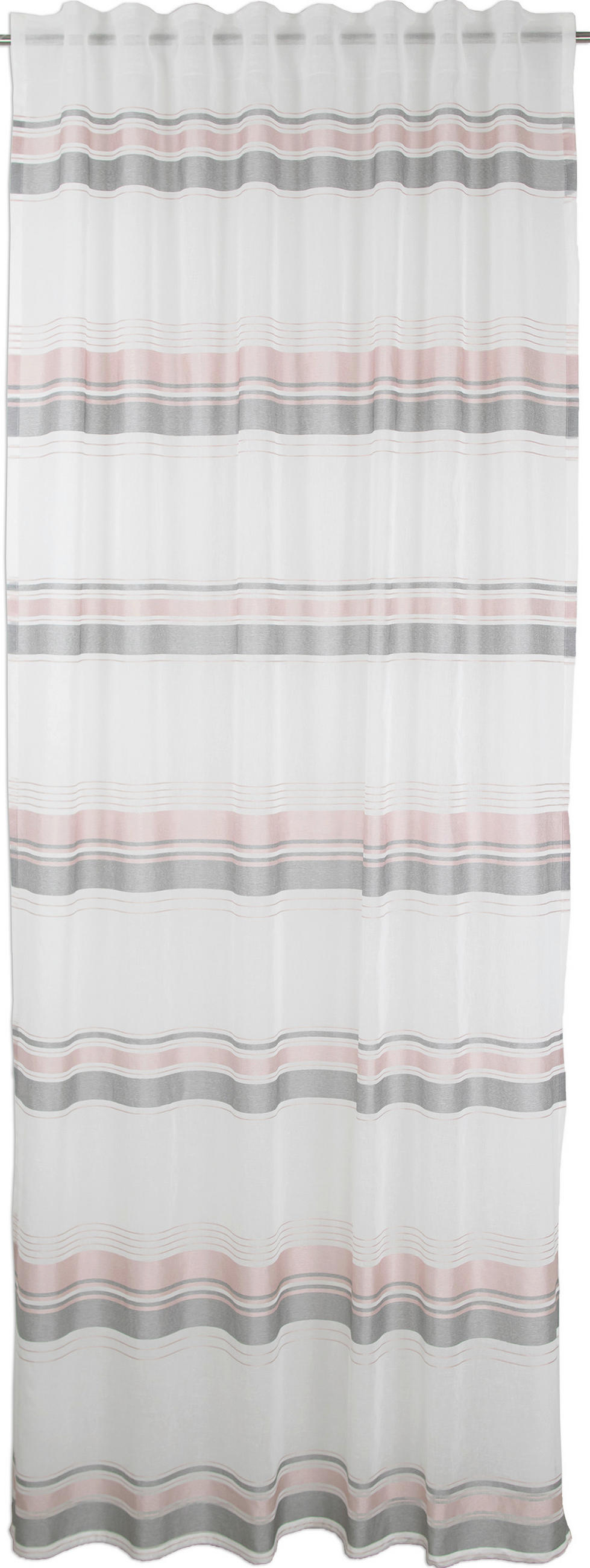 FERTIGVORHANG  halbtransparent   140/245 cm  - Hellrosa/Silberfarben, Basics, Textil (140/245cm)