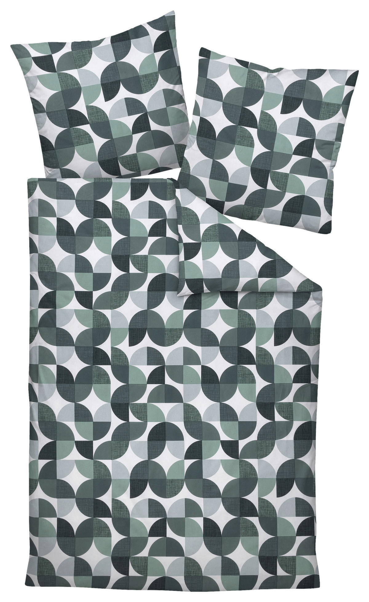 BETTWÄSCHE Biber 155/220 cm  - Mintgrün/Grün, Design, Textil (155/220cm) - Janine