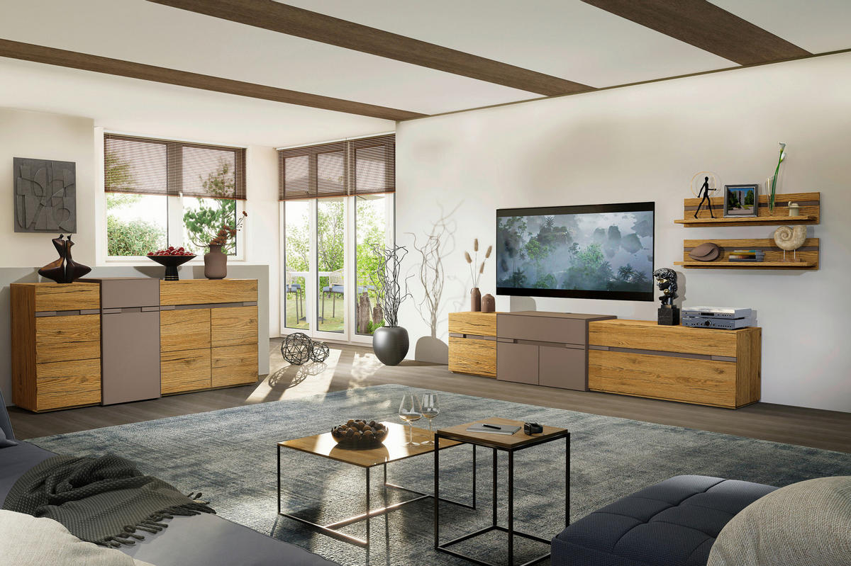 SIDEBOARD Taupe, Wildeiche  180/91/47 cm  - Taupe/Wildeiche, Design, Holz/Holzwerkstoff (180/91/47cm) - Novel