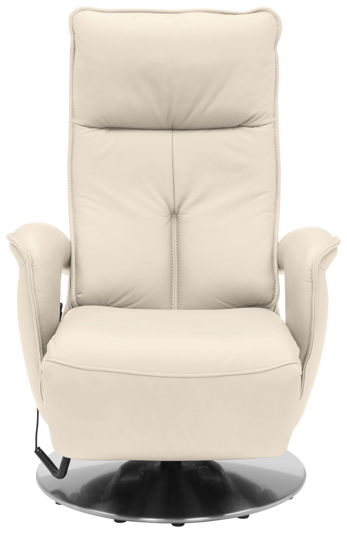 RELAXSESSEL in Leder Naturfarben  - Chromfarben/Naturfarben, Design, Leder/Metall (77/110/87cm) - Valdera