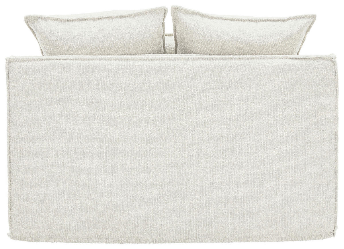 HUSSEN-SESSEL in Bouclé Weiss  - Weiss/Schwarz, Trend, Kunststoff/Textil (129/92/105cm) - Livetastic
