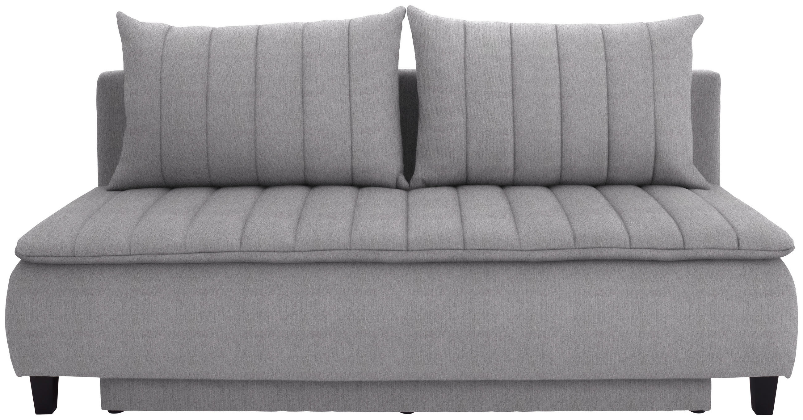 BOXSPRINGSOFA Webstoff Greige  inkl. Rückenkissen, Bettkasten, Schlaffunktion  - Greige/Schwarz, MODERN, Holz/Textil (208/102/96cm) - P & B