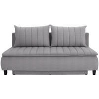 BOXSPRINGSOFA Webstoff Greige  inkl. Rückenkissen, Bettkasten, Schlaffunktion  - Greige/Schwarz, MODERN, Holz/Textil (208/102/96cm) - P & B