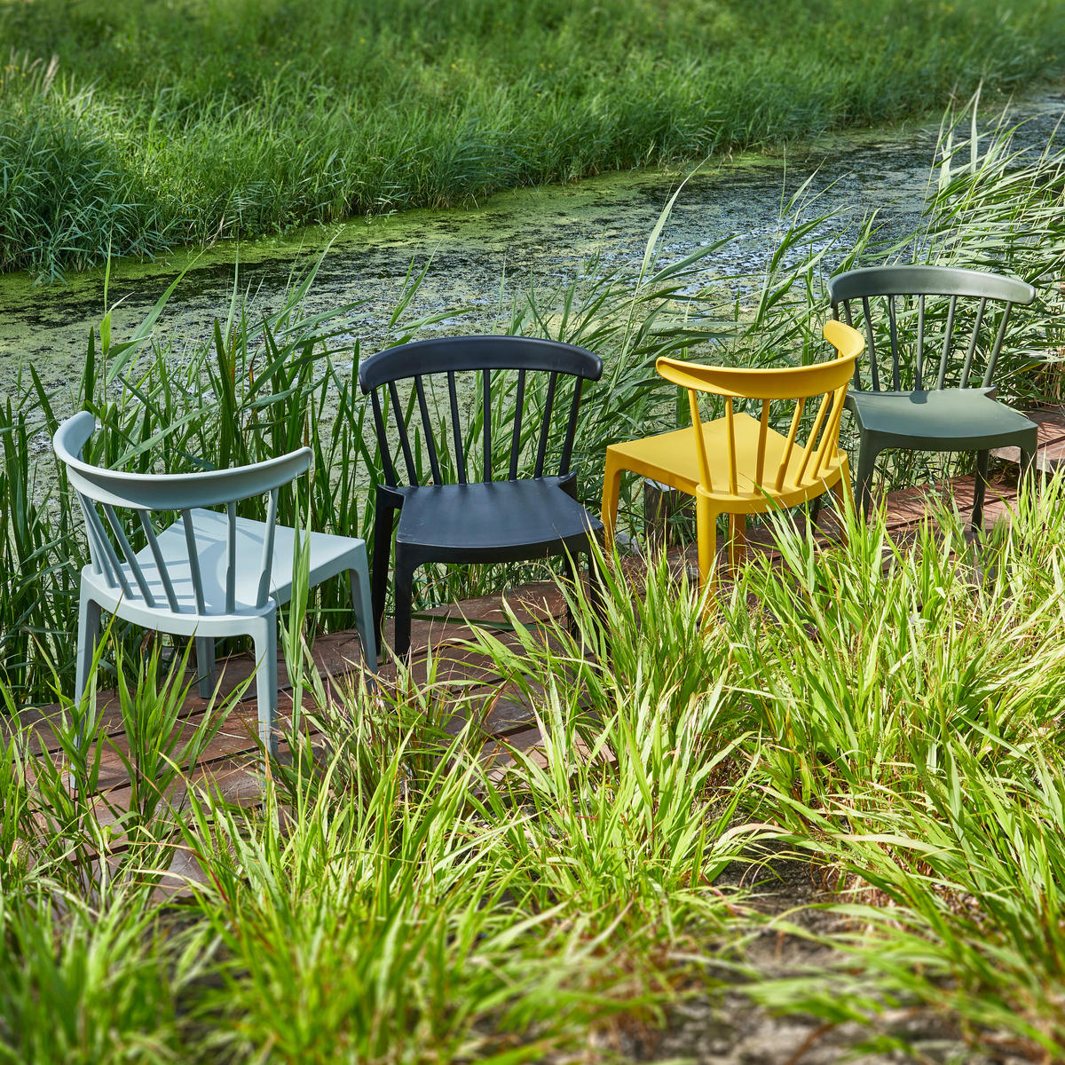 GARTENSTUHL-SET Grün  - Grün, MODERN, Kunststoff (52/75/53cm) - Livetastic