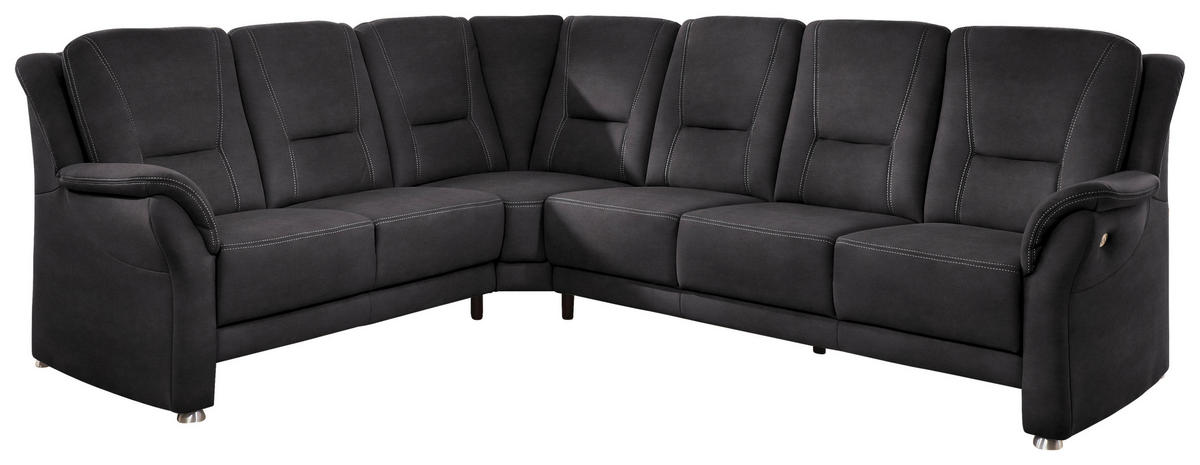 ECKSOFA in Mikrofaser Anthrazit  - Anthrazit/Beige, Konventionell, Textil/Metall (223/275cm) - Beldomo Comfort