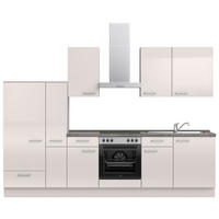 KÜCHENLEERBLOCK 300 cm   in Schieferfarben, Hellgrau  - Schieferfarben/Edelstahlfarben, MODERN, Holzwerkstoff/Metall (300cm) - Nobilia