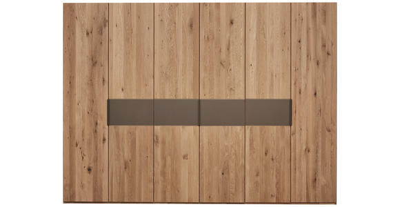 DREHTÜRENSCHRANK 301,9/223,3/62 cm,  in Bronzefarben, Wildeiche, 6-türig  - Wildeiche/Bronzefarben, Natur, Glas/Holz (301,9/223,3/62cm) - Valnatura