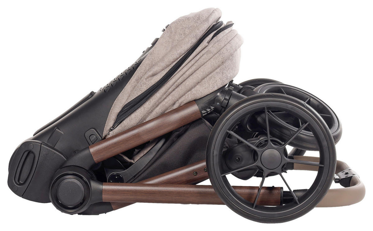 KINDERWAGENSET Facetty  - Beige/Braun, Design, Textil/Metall (104,5/62/94cm) - Jimmylee