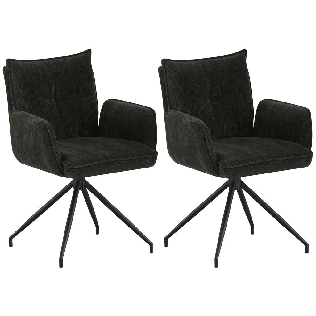 Armlehnstuhl Milena Webstoff Dunkelgrau, B: 58,5cm