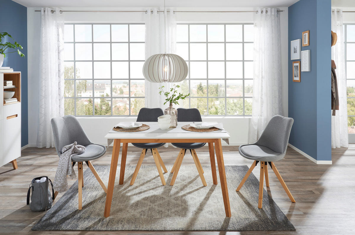 ESSTISCH in Holz, Holzwerkstoff 120/80/75 cm  - Eichefarben/Weiß, Design, Holz/Holzwerkstoff (120/80/75cm) - Carryhome