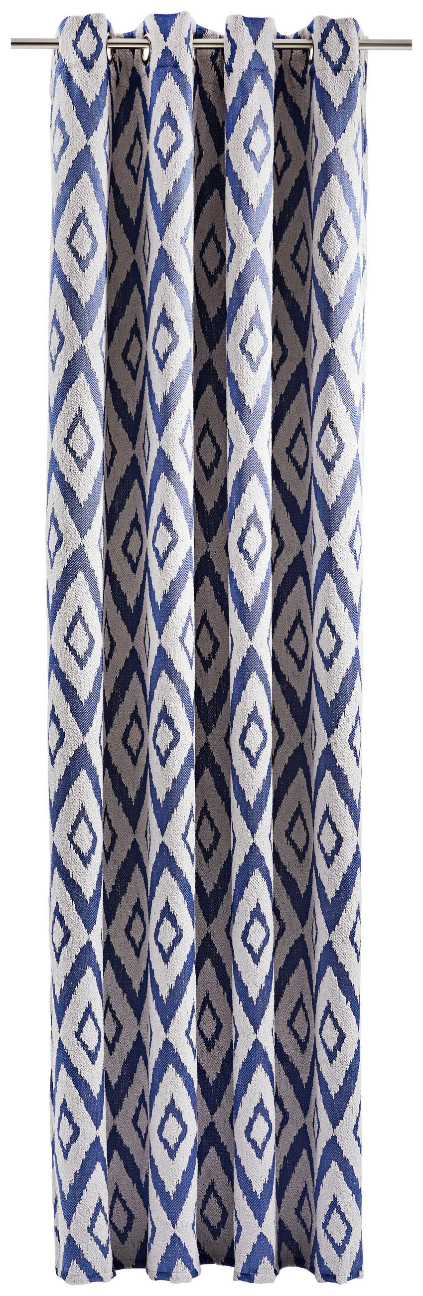 ÖSENSCHAL MANTIS blickdicht 140/245 cm   - Blau/Creme, Design, Textil (140/245cm) - Dieter Knoll