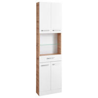 HOCHSCHRANK 50/188,5/20 cm  - Chromfarben/Weiß, KONVENTIONELL, Glas/Holzwerkstoff (50/188,5/20cm) - Xora