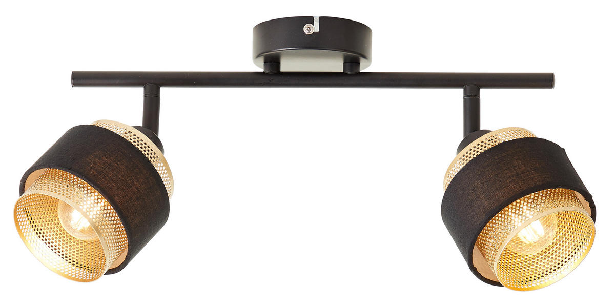 DECKENSTRAHLER - Goldfarben/Schwarz, Basics, Textil/Metall (50,3/10/16,9cm) - Brilliant