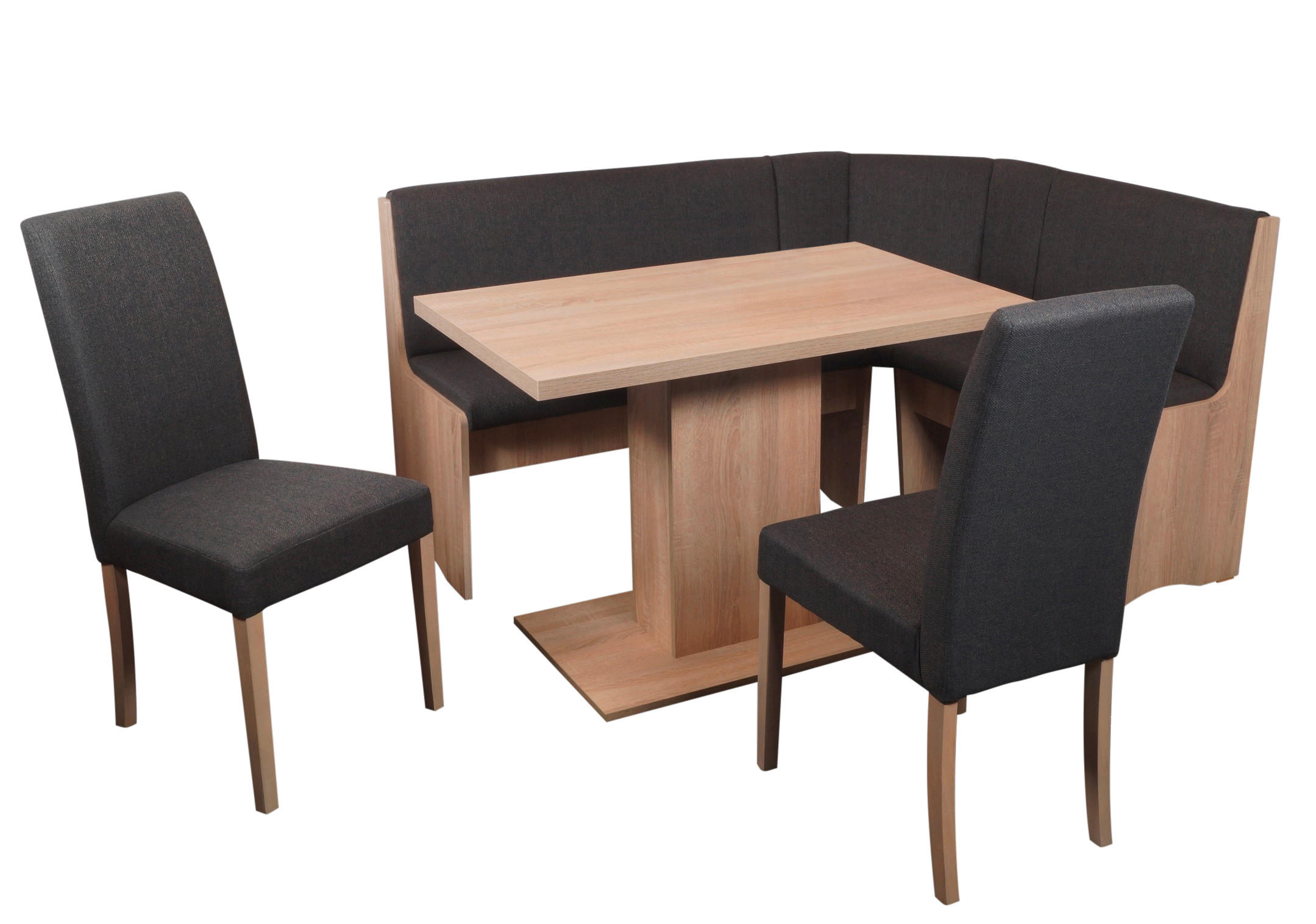 ECKBANKGRUPPE Webstoff Sonoma Eiche, Anthrazit  - Anthrazit/Sonoma Eiche, KONVENTIONELL, Holz/Textil (125/165/89cm) - MID.YOU